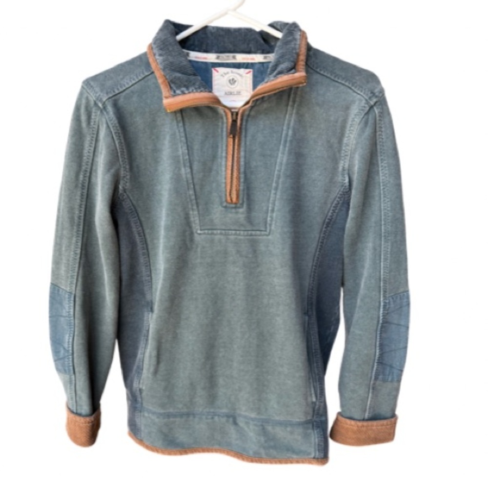 Fat Face Men’s Airlie Green/Blue Canvas Sweatshirt Size XS